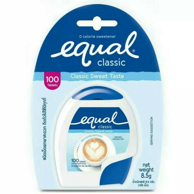 

EQUAL Classic Sweet Taste 100 Tablets 8,5gr Pengganti Gula(isi 100)