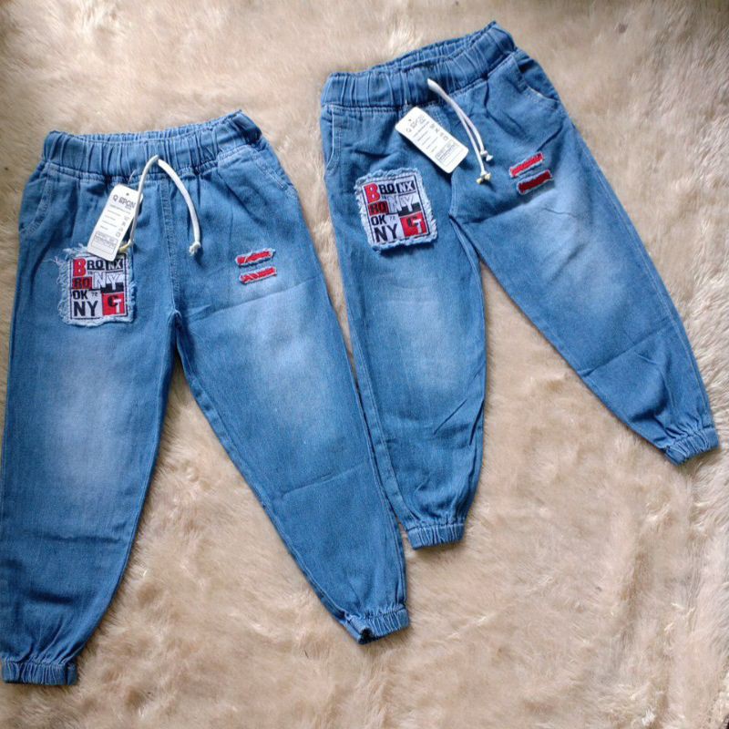 CELANA JOGGER JEANS BORDIR ANAK:1--9 (THN)