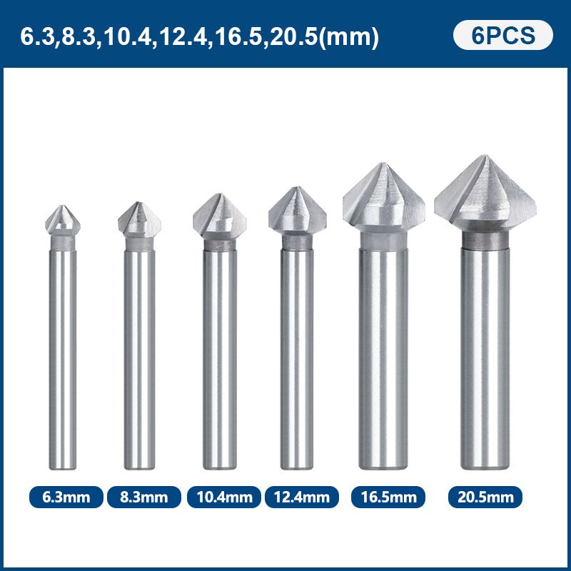 Mata Bor Countersink 6pcs 90° Bahan Hss / Mata Bor Drill Bit Countersink / Countersink Drill Bit