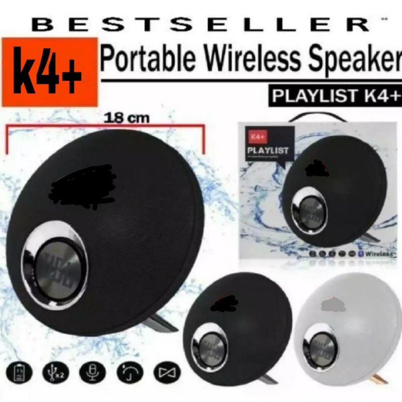 Speaker Bluetooth K4 Plus Portable Wireless Speaker Playlist K4 Plus