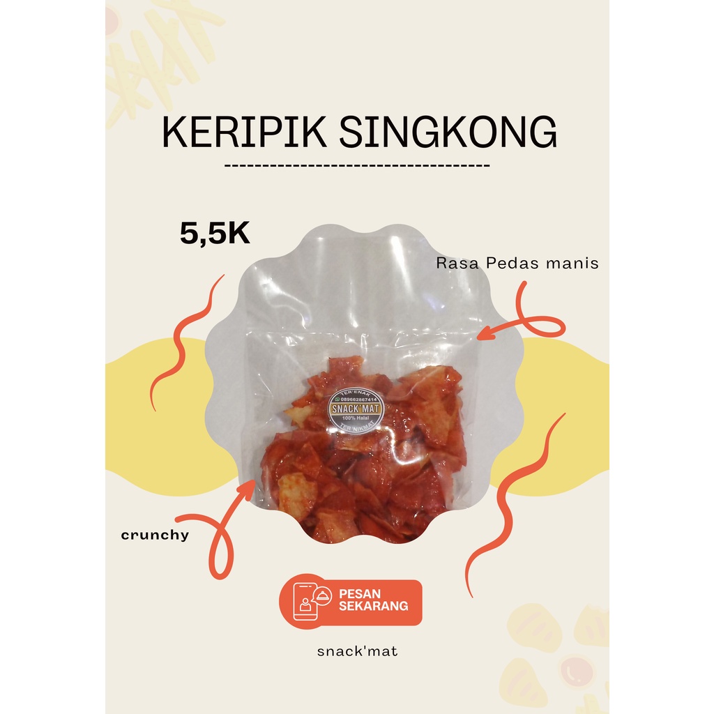 

Snack'Mat - Keripik Singkong Pedas Manis