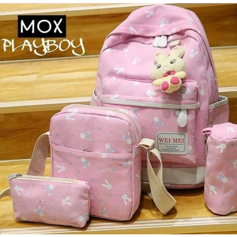 tas beranak bonus gantungan boneka tas ransel sekolah 4in1 dapet anaknya beli 1 dapet 4 by zellshop