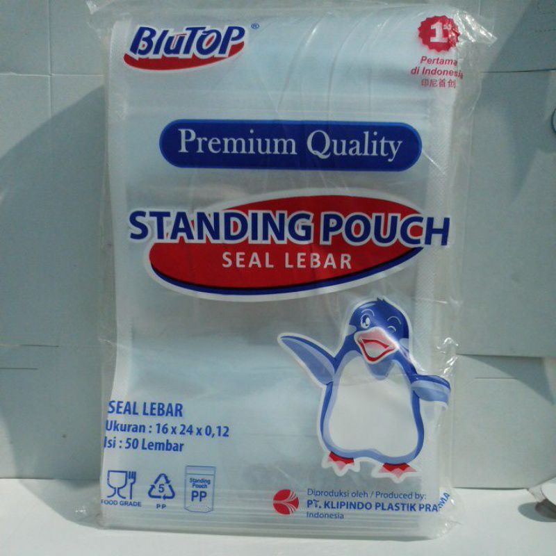 Standing Pouch Merk Blutop uk. 16x24