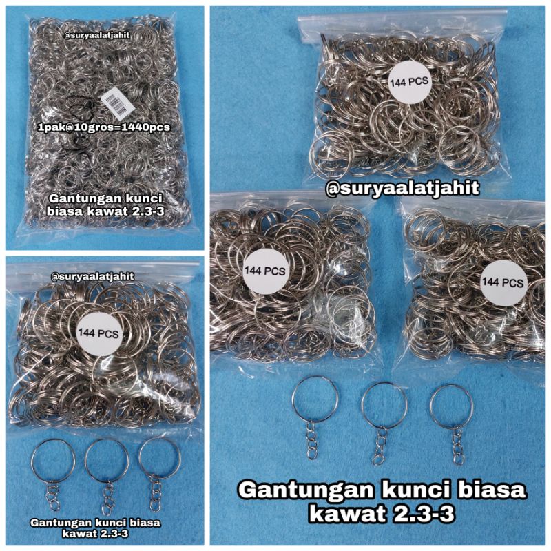 Gantungan kunci biasa kawat 2.3-3 isi +/-@1gros =rp.12.500/144pcs