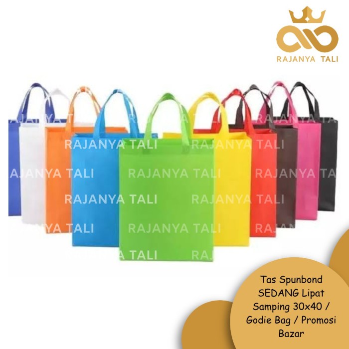 

PROMO Tas Spunbond SEDANG Lipat Samping 30x40 / Godie Bag / Promosi Bazar - Putih