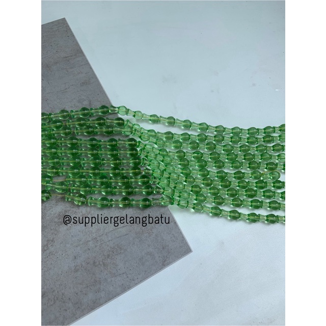 manik ujung kepala tasbih GUCI GREEN QUART aksesori kalung gelang 10mm