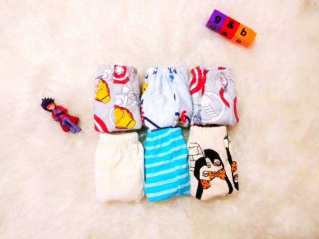 6 Pcs Celana Dalam Anak Laki-laki Motif Random Terlaris