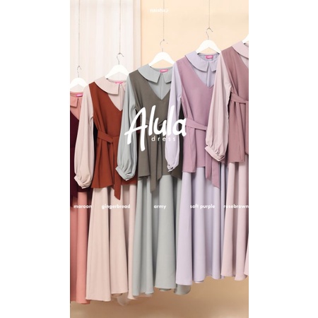 NAISHA OFFICIAL - Alula dress naisha | dress 3 in 1 READY Dress overall | dress premium | dress tali / alula dress / gamis tali gamis terlaris dress dress promo gamis overall vest rompi gamis naisha gamis lebaran | baju lebaran | gamis idul fitri