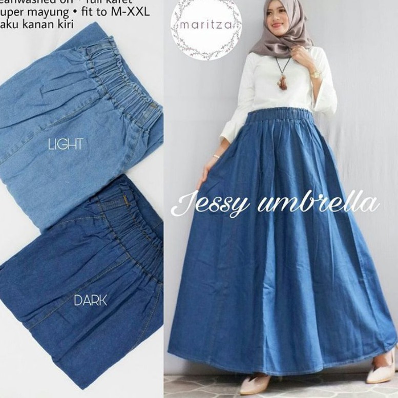 rok jeans jumbo lp 60 - 140 skirt big size rok jeans warna hitam