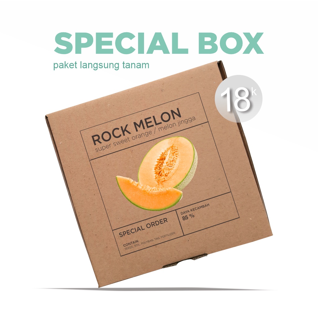 Paket Langsung Tanam - Gardening Kit - SPECIAL BOX - Benih Rock Melon Super Sweet Orange Seeds