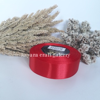 Pita satin MERAH termurah 2,5 cm per rol