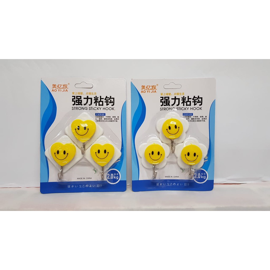 Tempelan gantungan kunci - Sticky hook - Tempelan dinding  - Gantungan Karakter - Gantungan Baju