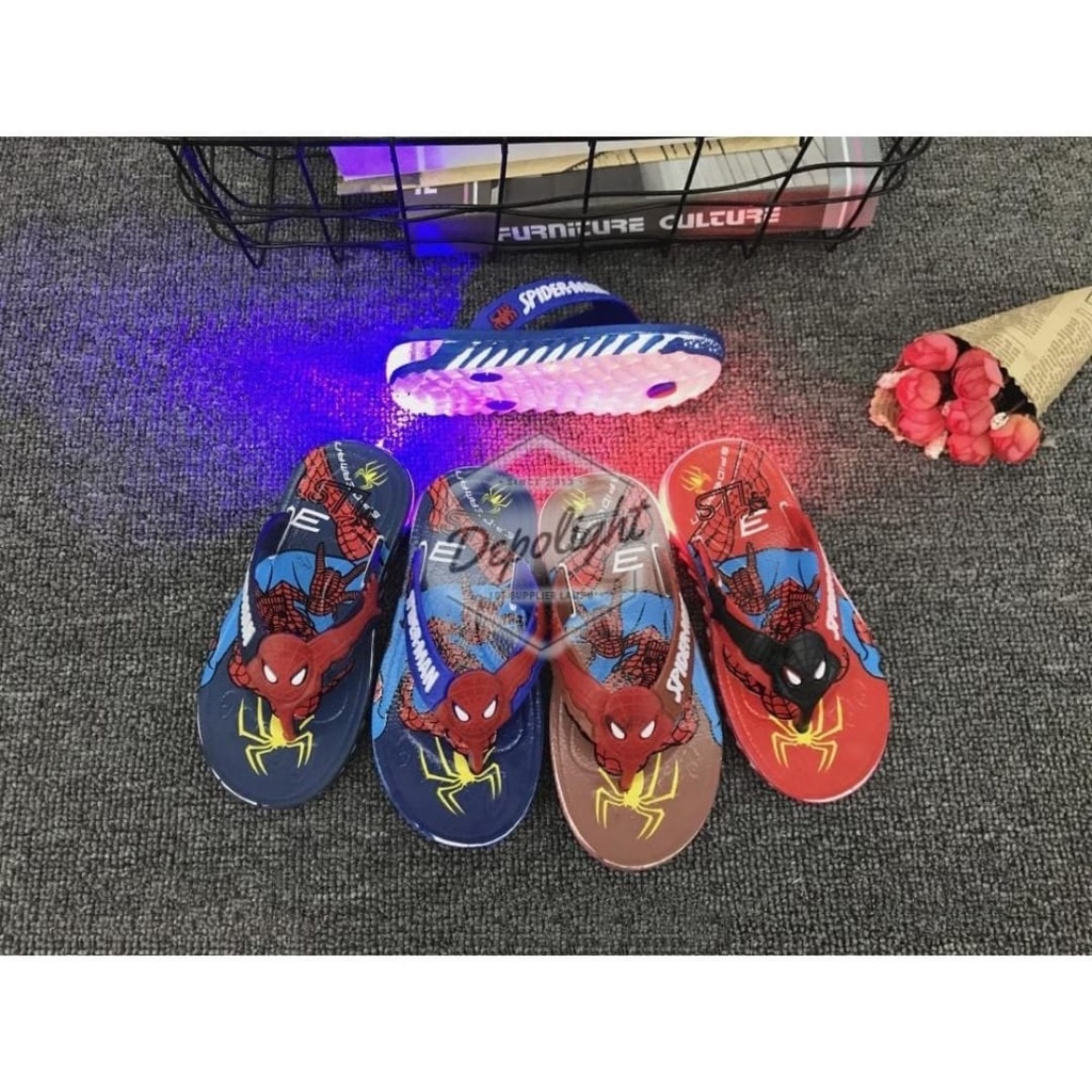 SANDAL ANAK LED SPIDERMAN