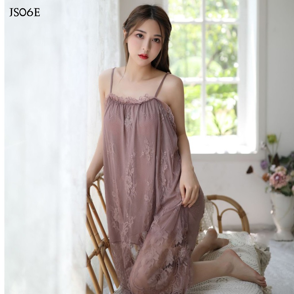 [LIMITED STOCK] LINGERIE JUMBO PREMIUM BAJU TIDUR BIG SIZE LACE NUDE JS06E