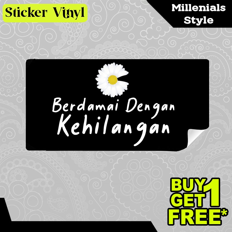 

Stiker Sticker Berdamai dengan Kehilangan Tulisan Kalimat Keren dan Inspiratif Aestethic Bahan Vinyl Satuan Anti Air