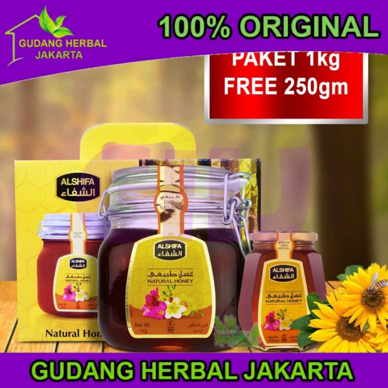 

Madu Al Shifa 1kg Free 250gr/Alshifa 1 kg Free 250 gr Natural Honey Import Arab Saudi