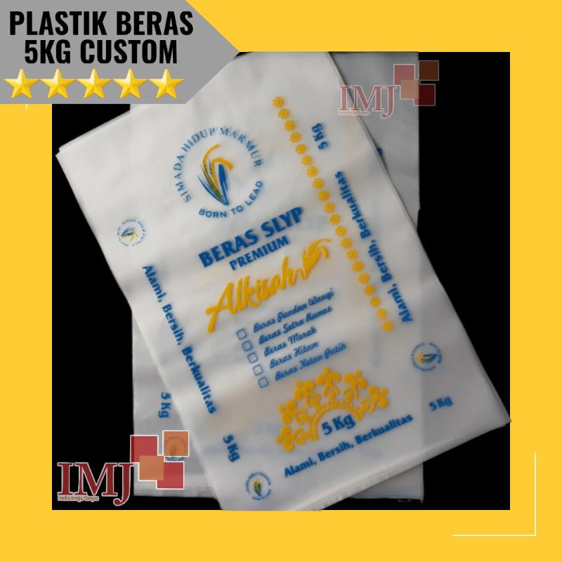 Sablon plastik beras 5kg custom 2 warna