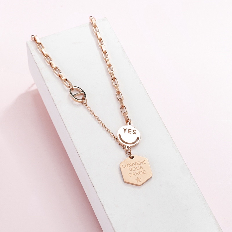 kalung titanium asli yes smiley
