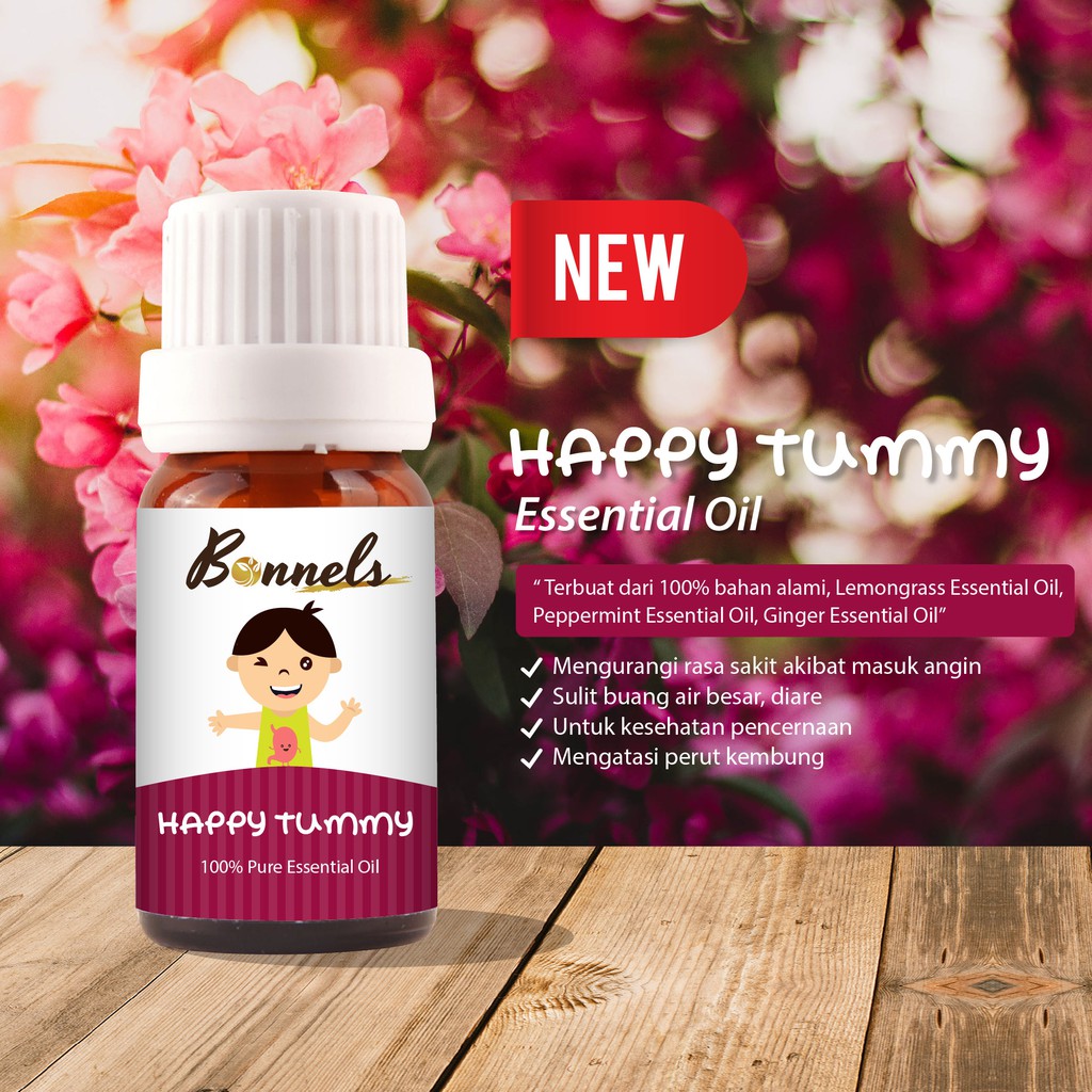 BONNELS HAPPY TUMMY ESSENTIAL OIL (Pereda Masuk Angin dan Perut Kembung)