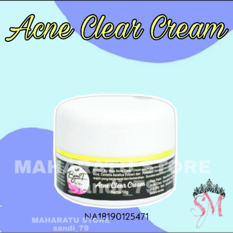 ACNE CLEAR CREAM/cream jerawat ampuh/krim jerawat bpom/penghilang bekas jerawat bopeng bruntus ampuh