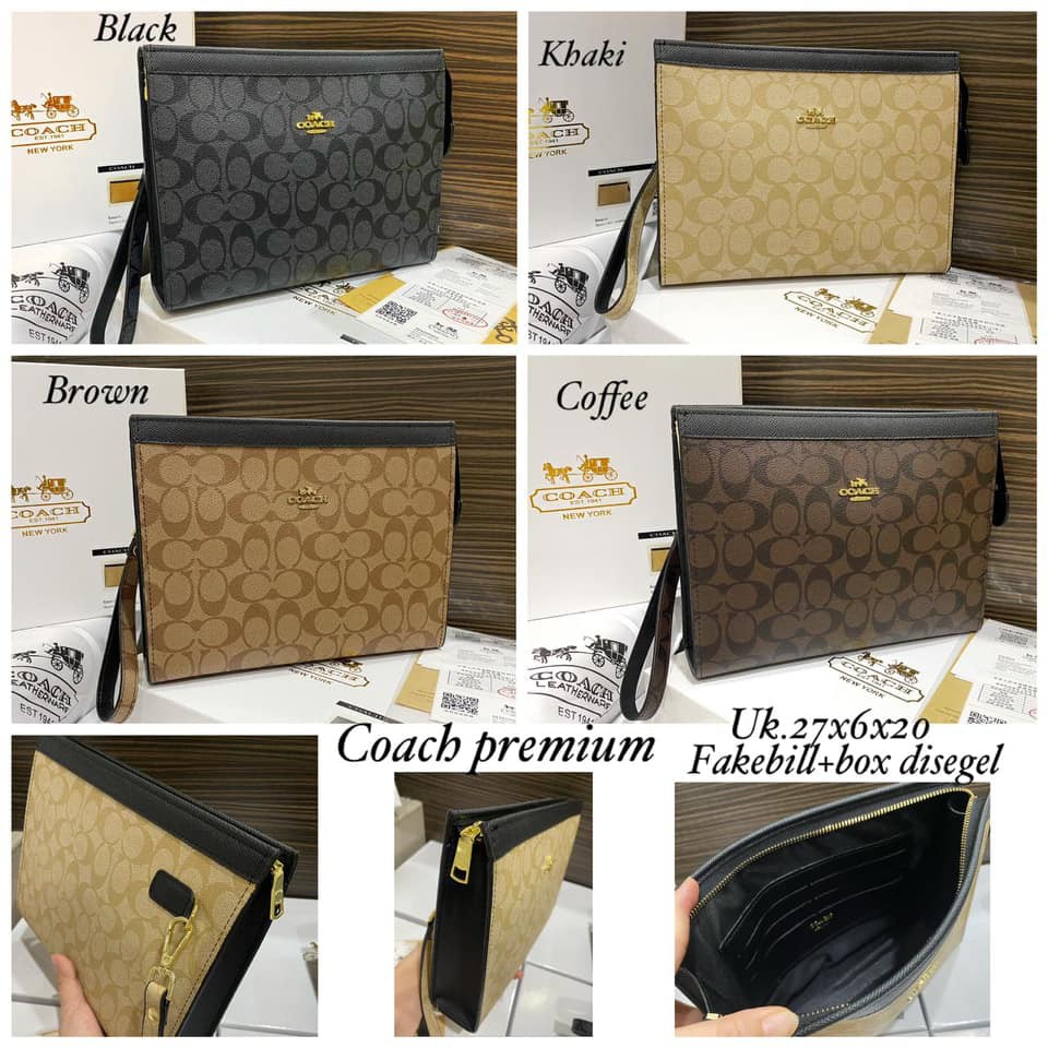 clutch bag wanita coach semi ori import