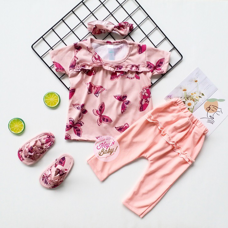 Plazababyku MX TRUE SET SANDAL setelan bayi motif bunga yang lucu free headband + sandal PART2