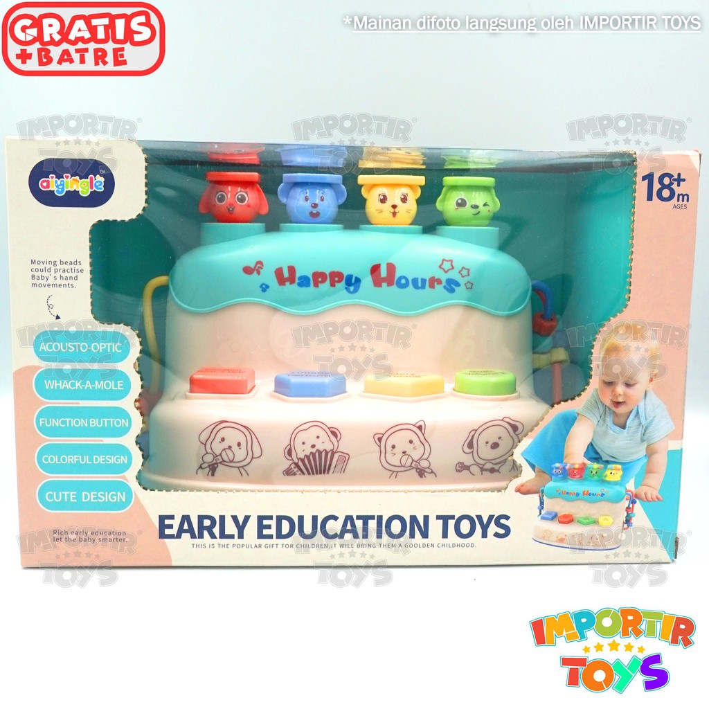 Mainan Edukasi Anak Bayi Cute Puppy Melatih Kinetik dgn LAMPU + MUSIK (IMPORTIR TOYS QUALITY)