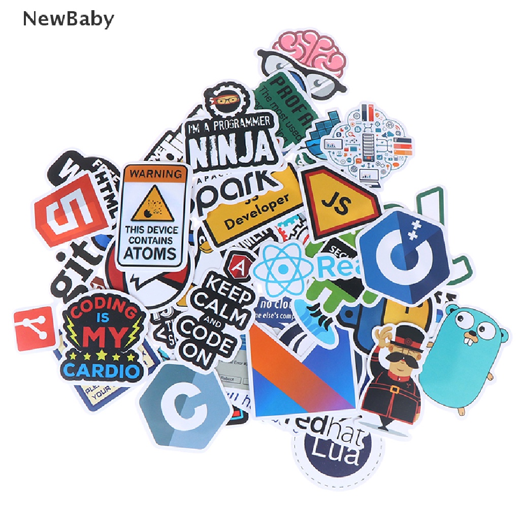 Newbaby 50 Pcs Sticker Decal Dekorasi Laptop Gitar DIY