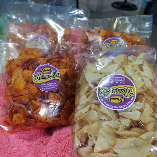 

Keripik ubi pedas dan original