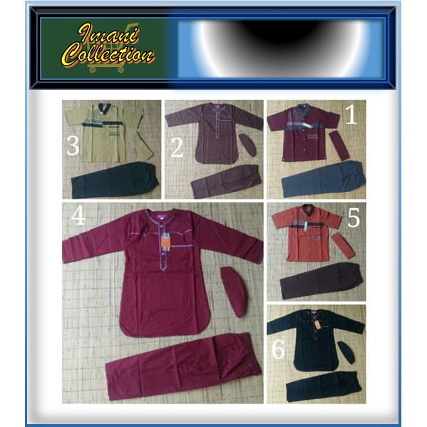 BAJU ANAK LAKI KOKO ANAK 4,5,6 TAHUN ANNAS KATUN CIGARETTE RING BORDIR