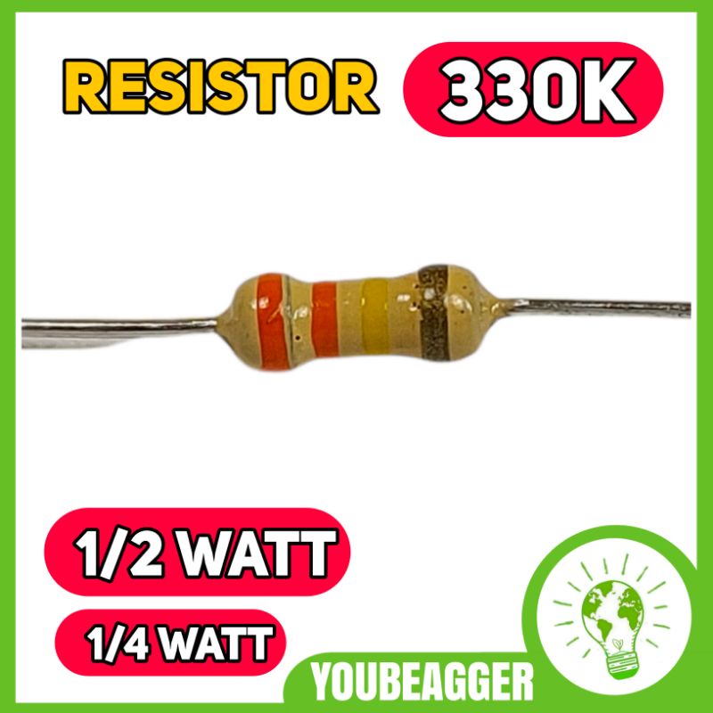 Resistor 330K ohm 1/2 Watt dan 1/4 watt