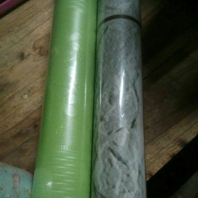 Polos Hijau Garis Wallpaper Sticker Dinding Motif Polos Hijau Gold Elegan Uk 45 Cm X 10 M Kode Gh194