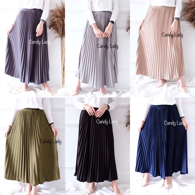 Rok Prisket Hyget / Rok Plisket / Flare Prisket Murah / Grosir Rok / Plisket BKK