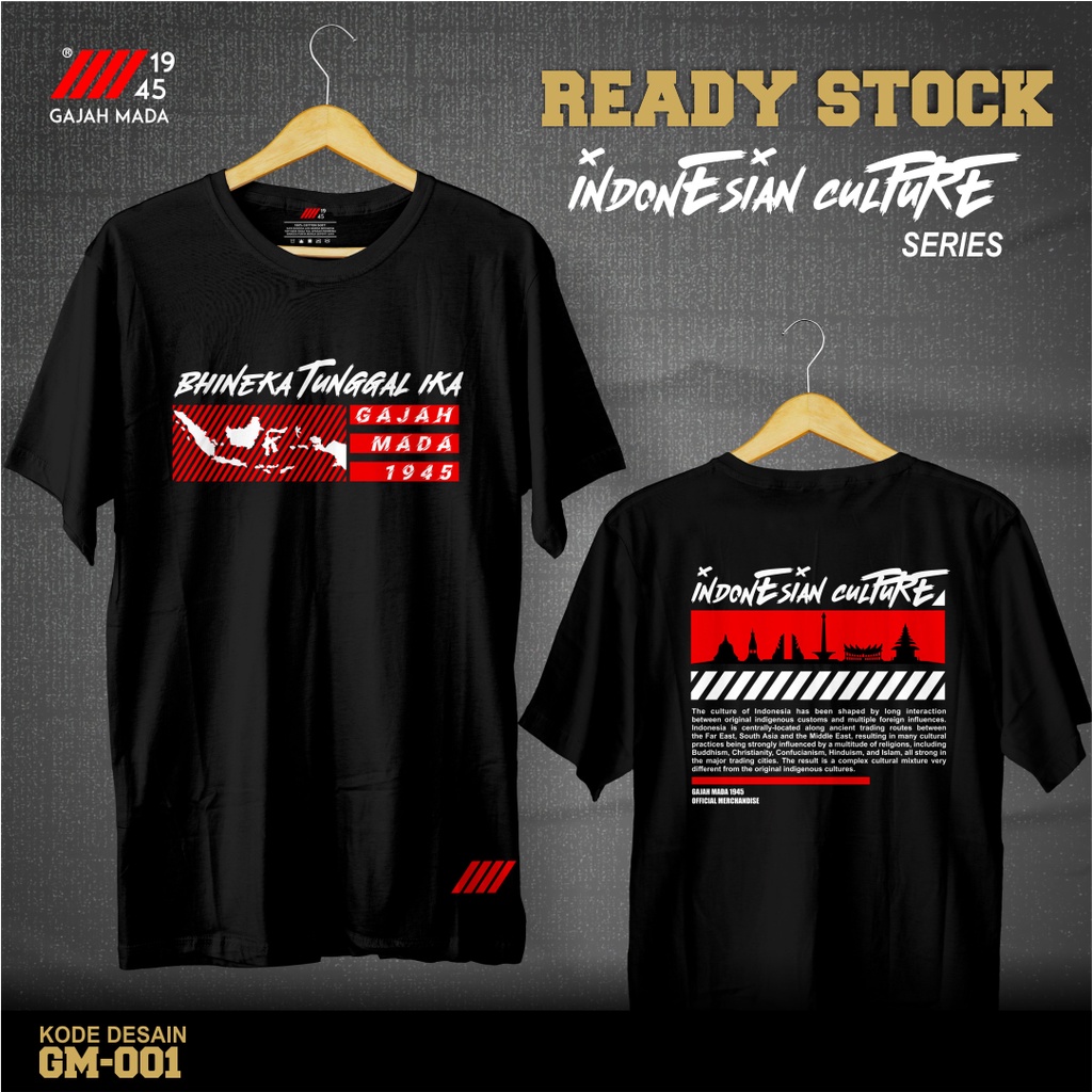 KAOS INDONESIA | Kaos Premium Bhineka Tunggal Ika | Kaos GAJAH MADA | GM-001