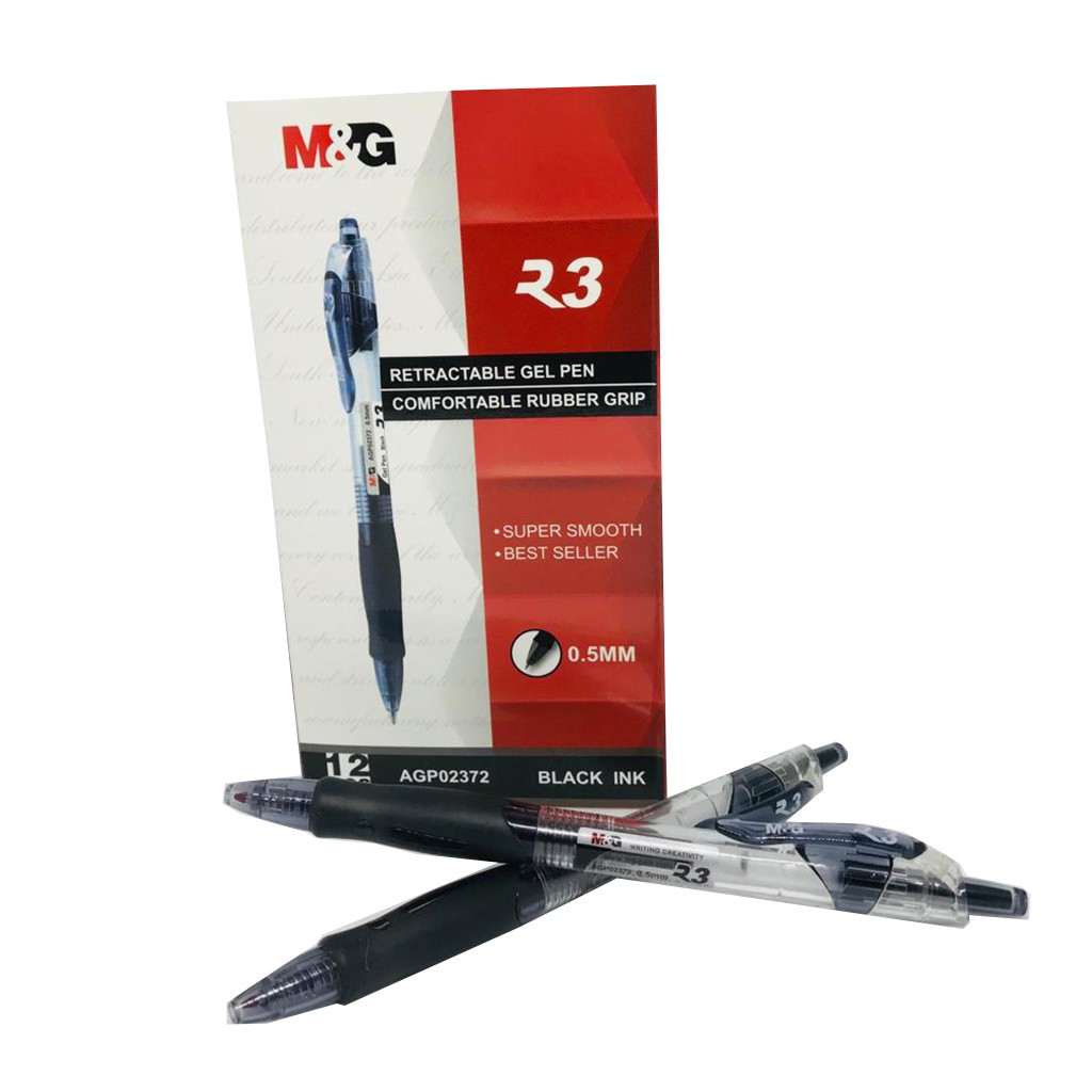 

M&G Bolpoin Retractable Gel Pen Comfortable Rubber Grip 0.5mm