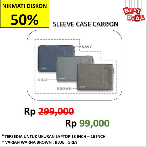 SLEEVE CASE LAPTOP 13,14,15,16 INCH TAHAN AIR