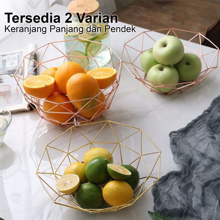 Tempat Keranjang Buah Nordic Diagonal Metal Fruit Basket Big Size