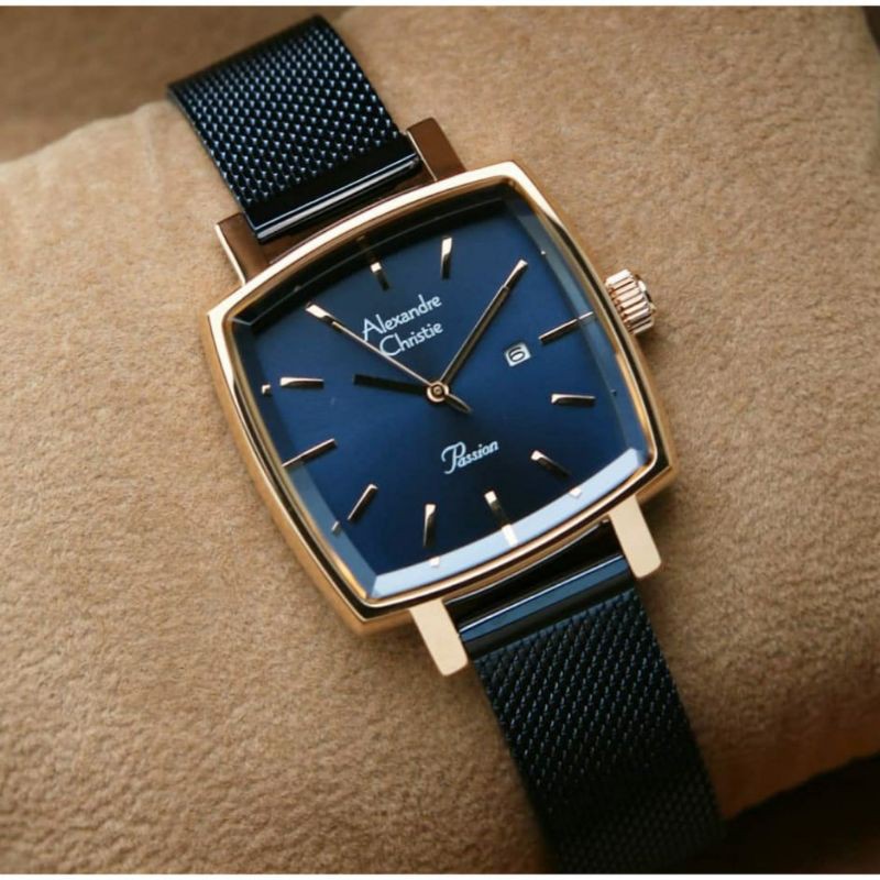 JAM TANGAN CEWEK / WANITA ALEXANDRE CHRISTIE AC 2849 BLUE ROSEGOLD