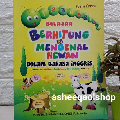 Buku Belajar Berhitung &amp; Mengenal Hewan Dalam Bahasa Inggris untuk Paud dan TK