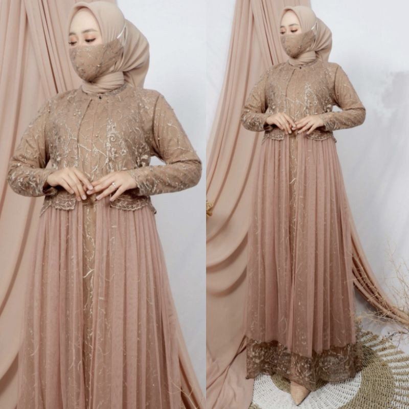 GAMIS SAFANA TILLE BORDIR MIX CERUTY ~ GAMIS TILLE WISUDA ~ GAMIS KEKINIAN ~ GAMIS KEBAYA MODERN