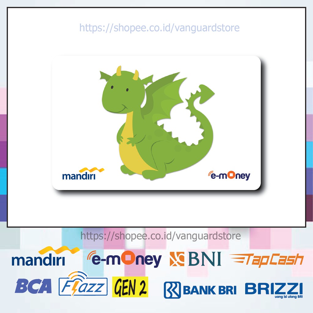 KARTU E MONEY E TOLL KARTUN DINOSAURUS NAGA ANIME 19 EMONEY MANDIRI FLAZZ BCA BNI TAPCASH BRIZZI BRI