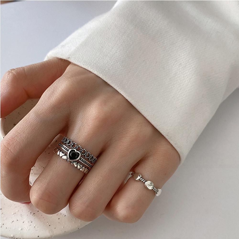 Mxbeauty Cincin Jari Multilayer Trendy Pasangan Wanita Lingkaran Keren Geometris Pesta Pernikahan