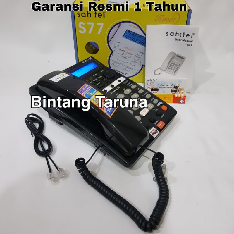 Telepon Rumah Sahitel S77 Telefon Kabel Sahitel S77 (Hitam)