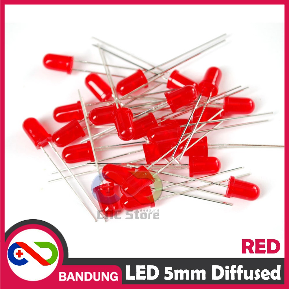 10PCS LED 5MM SUPER BRIGHT RED MERAH DIFFUSED