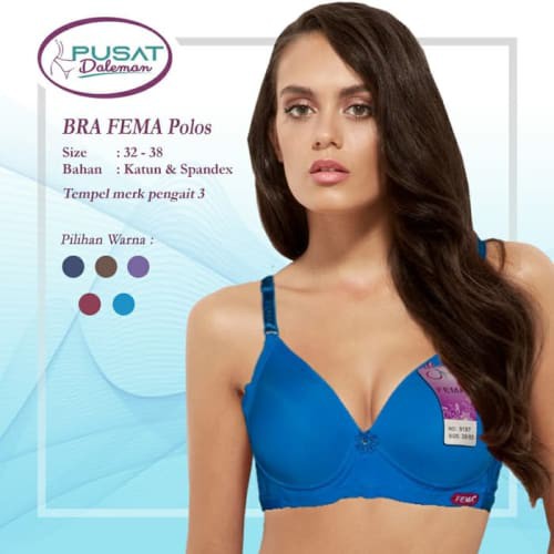 Termurah ECER BH BRA FEMA Polos 9187 Tanpa Kawat HAK 3 - 36 Diskon