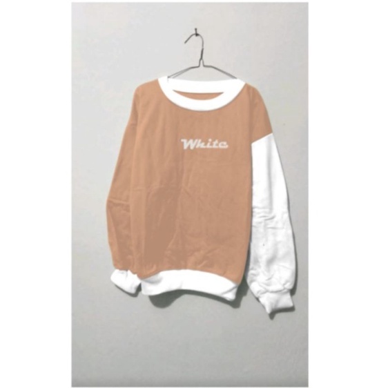 SWEATER OBLONG COMBI WHITE