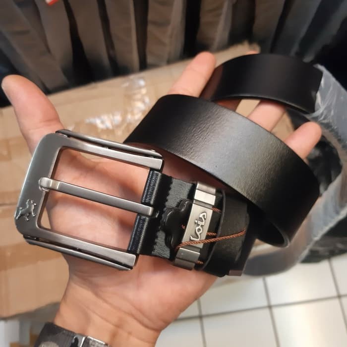 ikat pinggang pria lois kulit asli import - Hitam