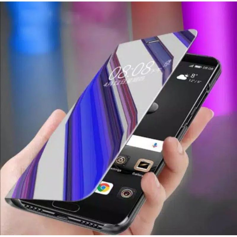 Oppo A53 A33 2020 Clear View Flipcover Miror Casing Case Standing