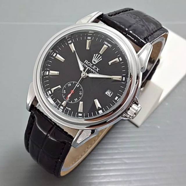 Jam Tangan pria rolex kulit Otomatis detik premium