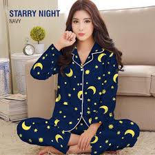 ISANNY PIYAMA SET PP SIZE.L/PIYAMA  STARMOON PP/EMON PP READY STOK